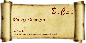 Dóczy Csongor névjegykártya